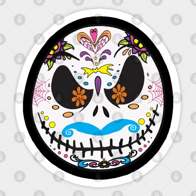 Sugar Skull Jack Sticker by magicmirror